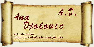 Ana Đolović vizit kartica